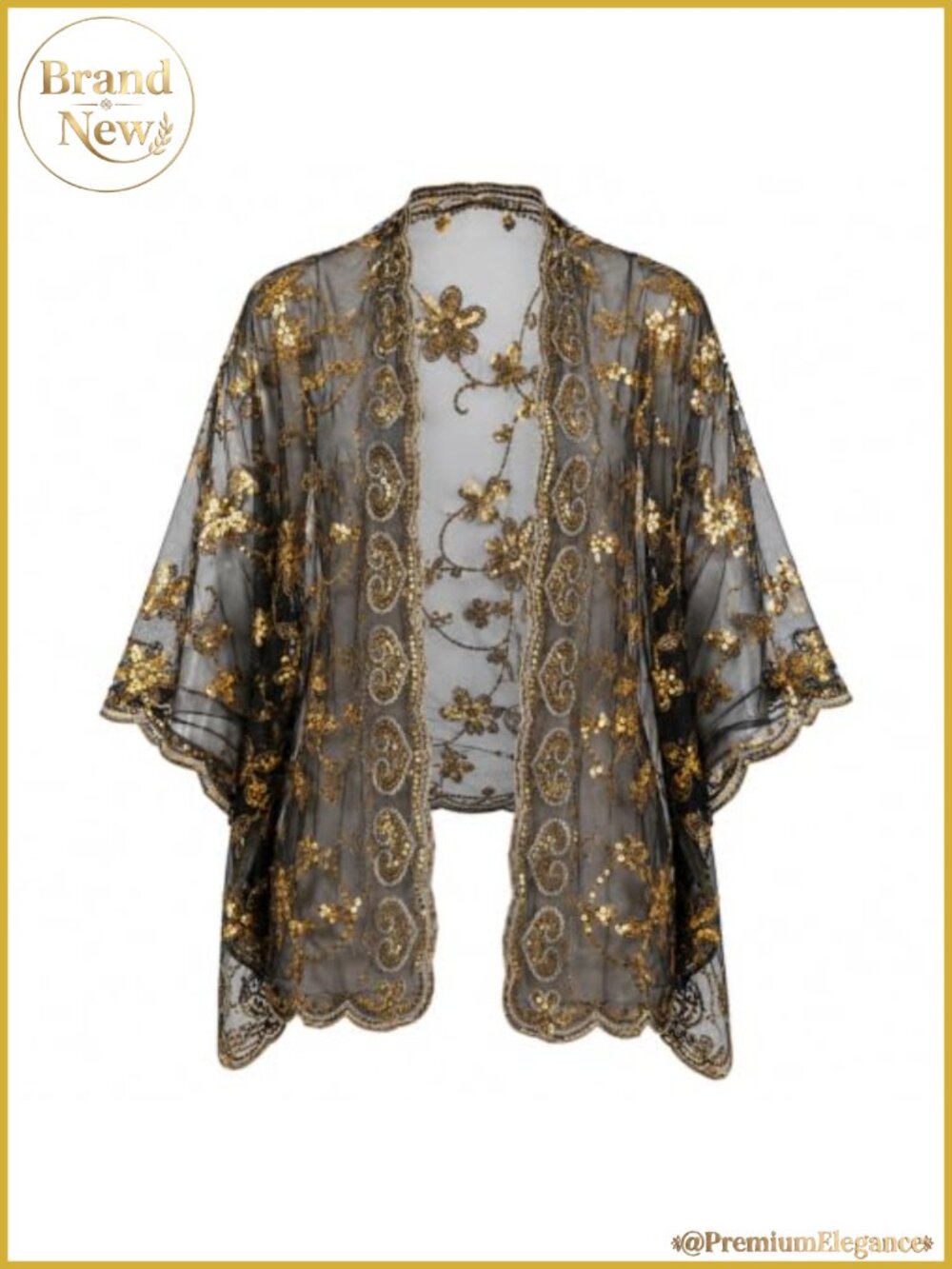 Sequin Floral Sheer Shawl Wrap for Women One Size Wedding Party
